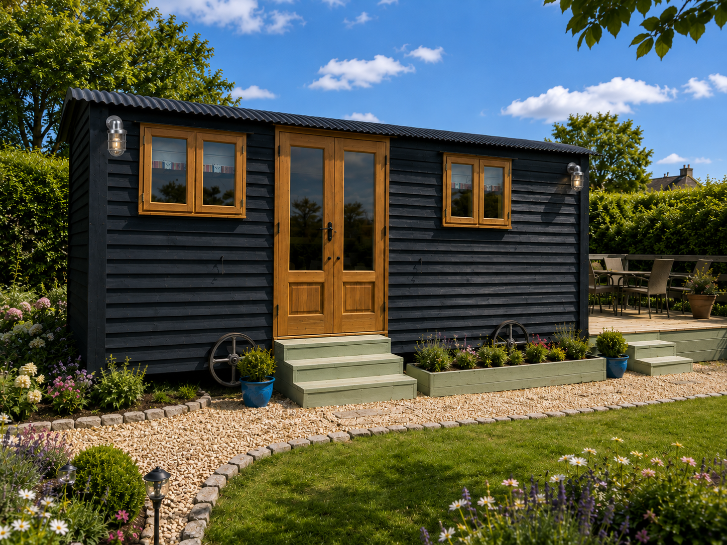 Shetland shepherds hut in black