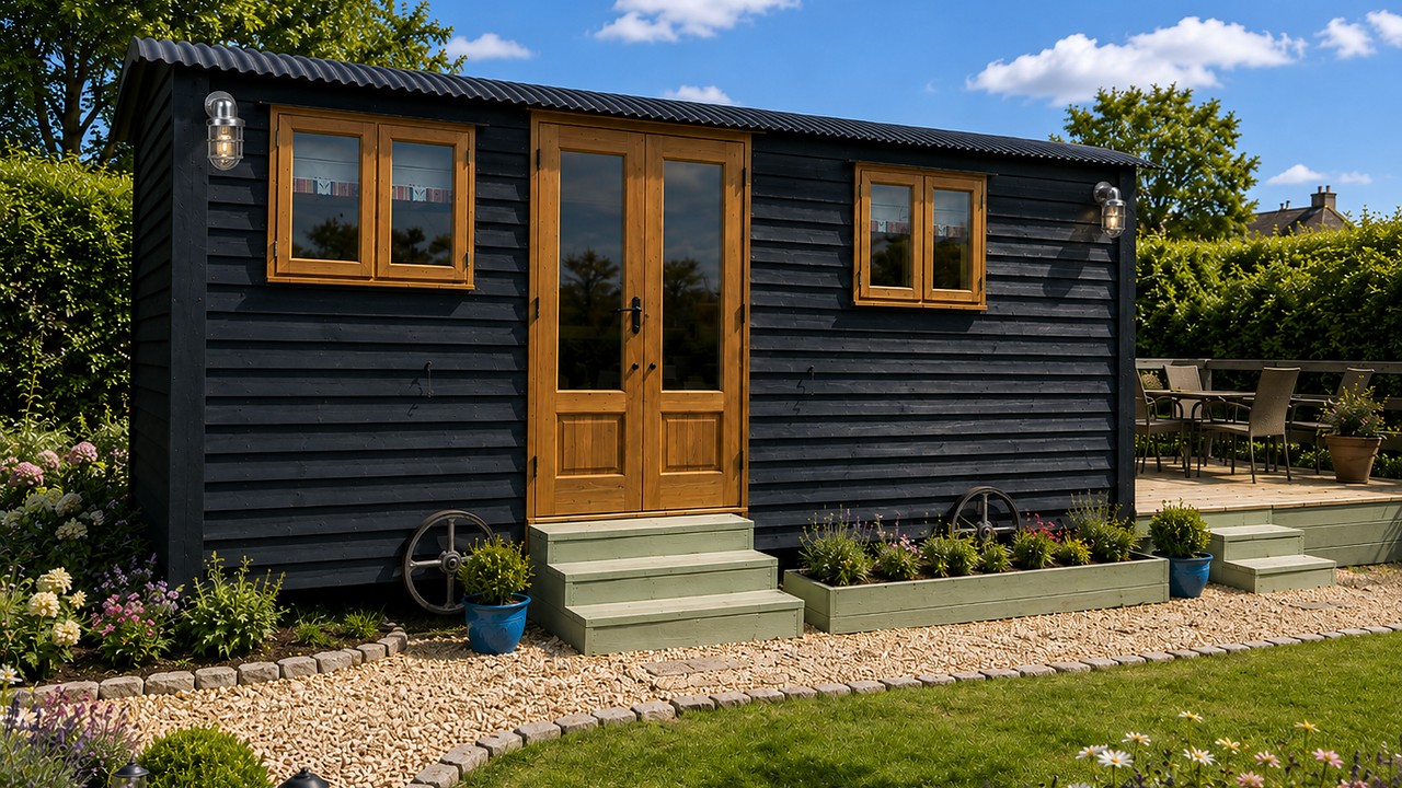 black shetland sheperds huts