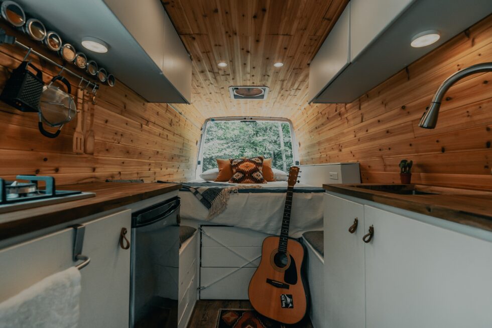 inside shepherd hut