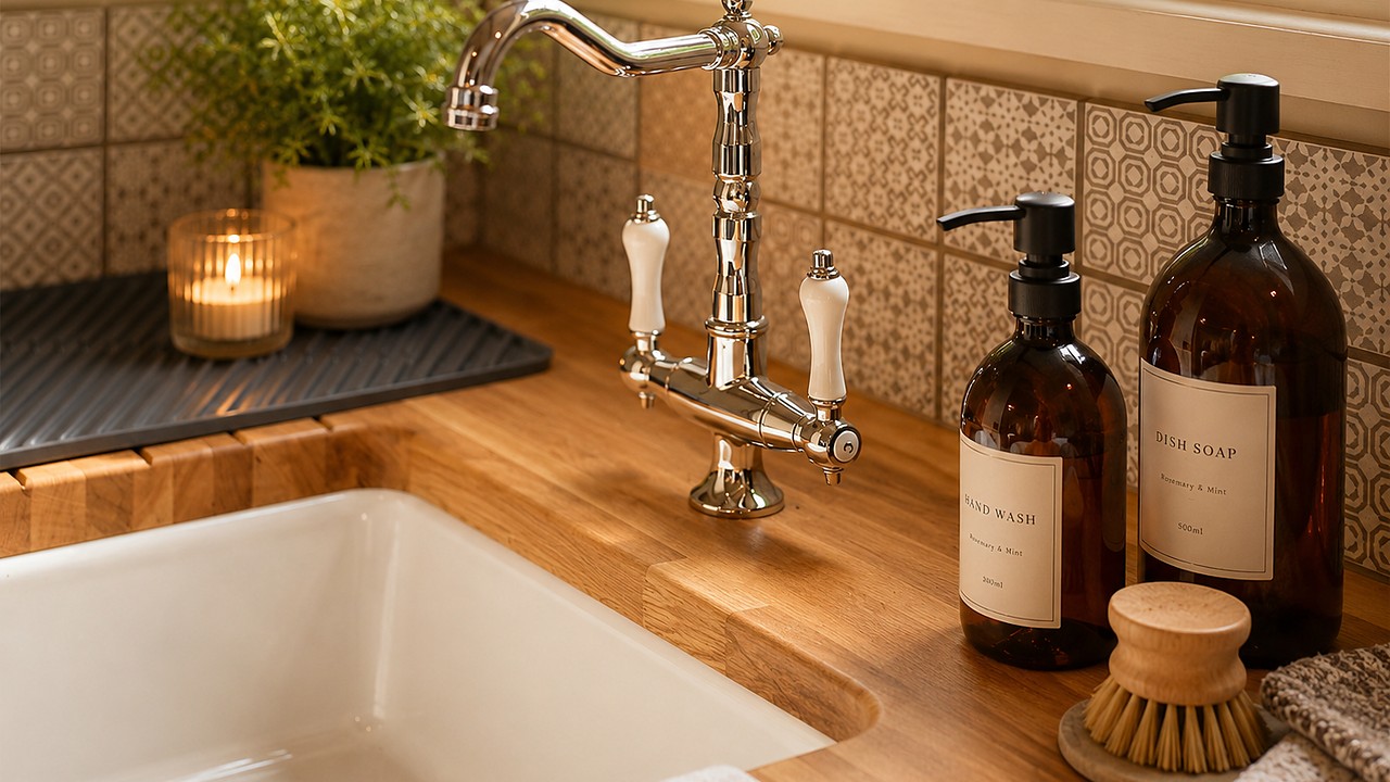 sink in a shetland shepherds hut